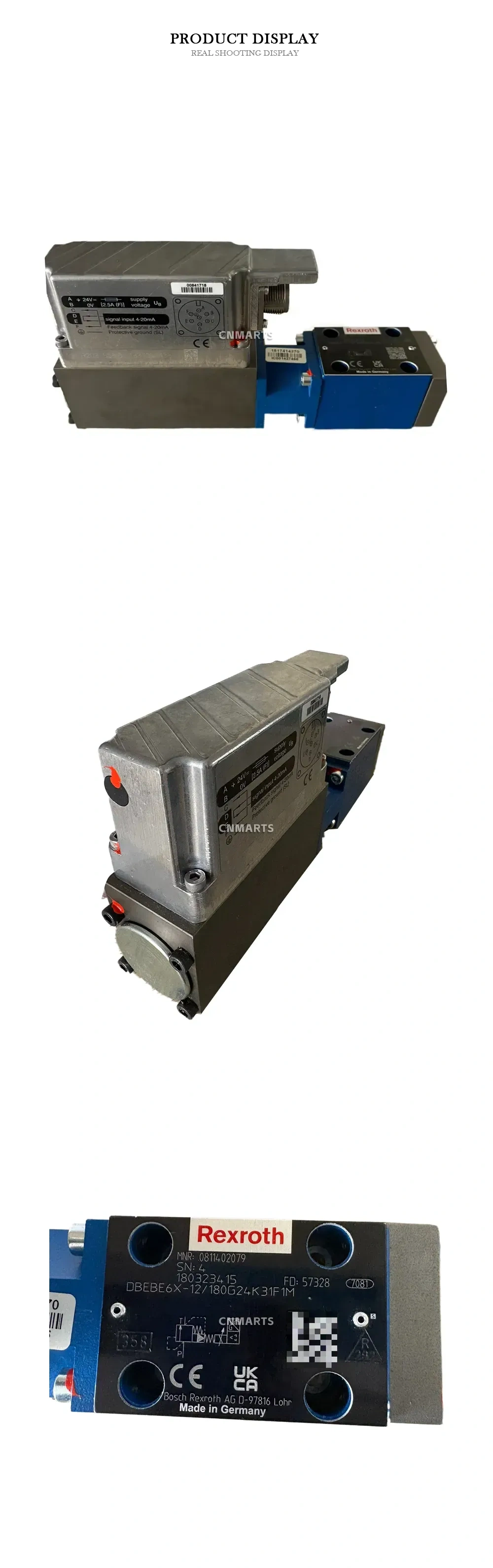 Rexroth DBEBE6X-12/180G24K31F1M Proportional Pressure Control Valve with Electrical Position Feedback Description