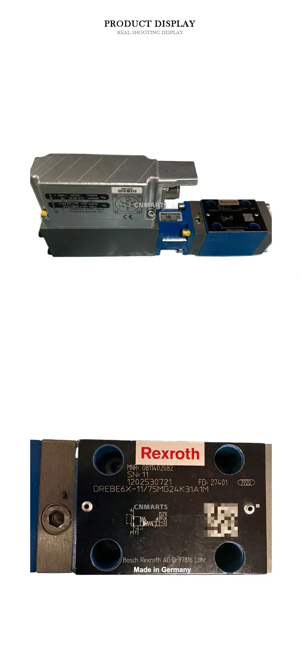 Rexroth DREBE6X-11/75MG24K31A1M Proportional Pressure Reducing Valve Description