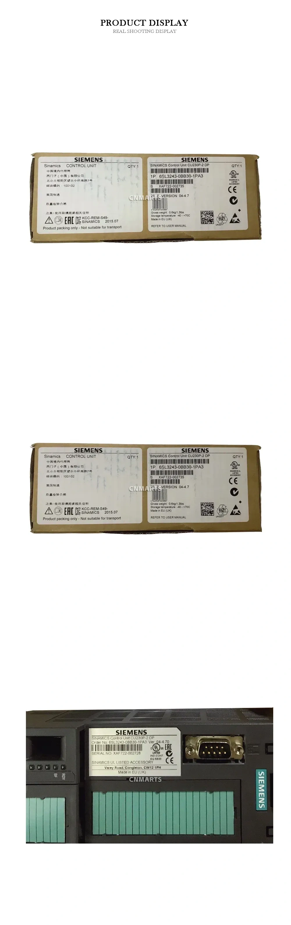 Siemens 6SL3243-0BB30-1PA3 SINAMICS Control Unit CU230P-2 DP Description