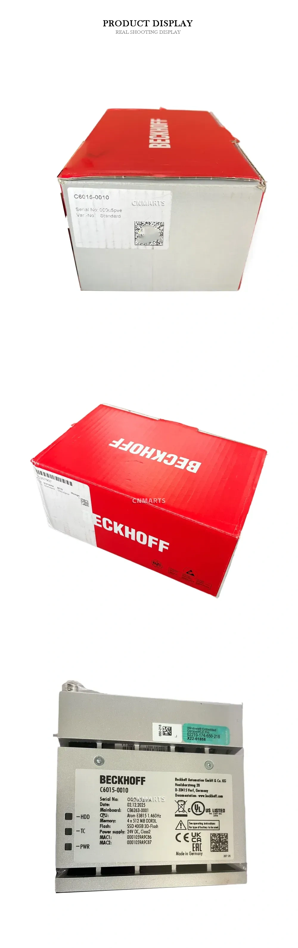 BECKHOFF C6015-0010 Ultra-compact Control Cabinet IPC Description