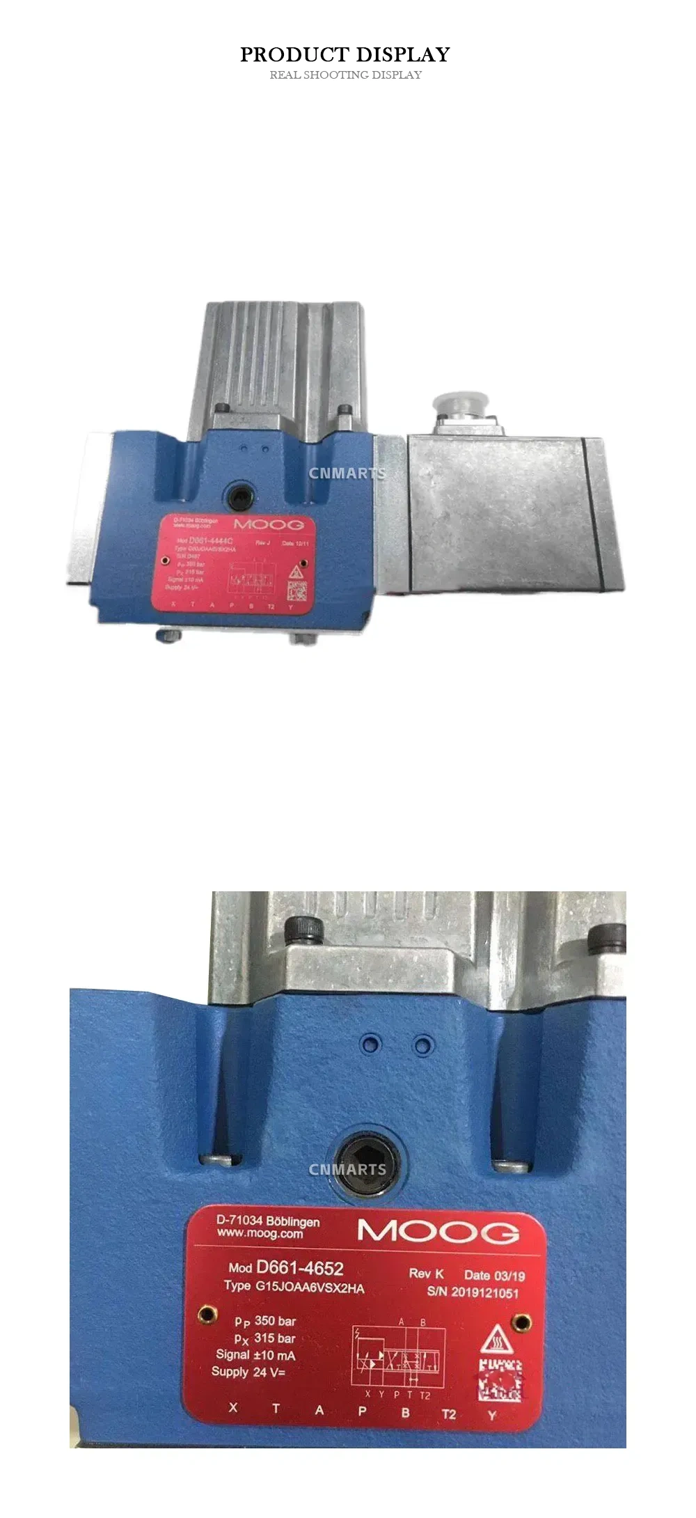 MOOG D661-4652 Hydraulic Servo Valve Description