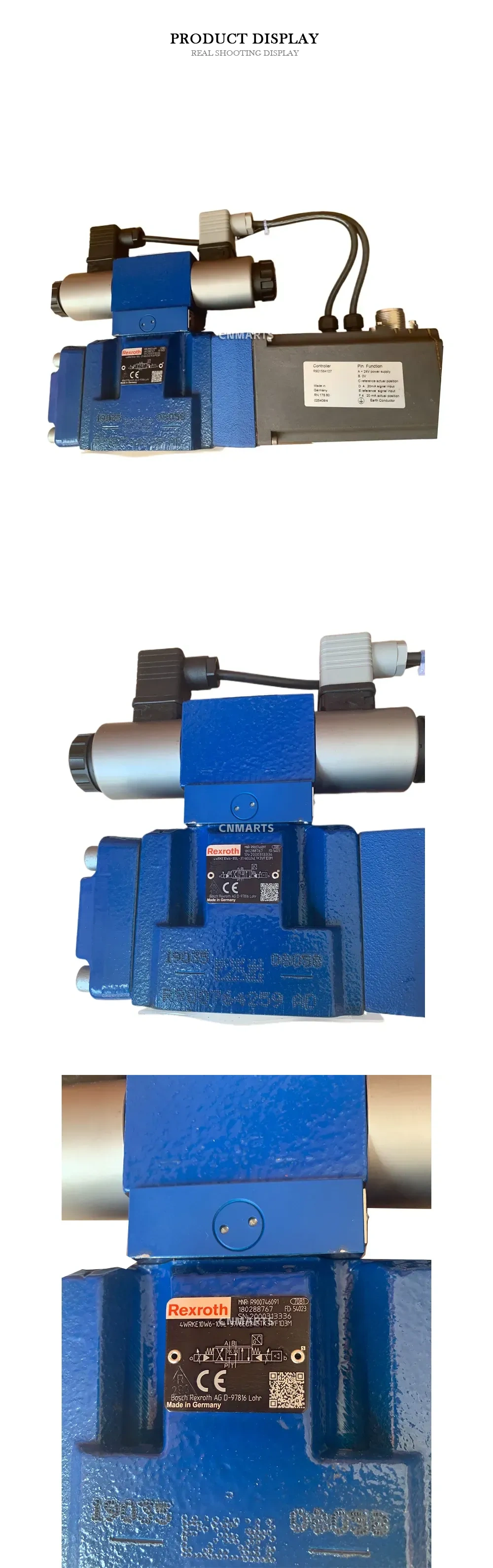 Rexroth 4WRKE10W6-100L-37/6EG24ETK31/F1D3M Electro-hydraulic Proportional Directional Control Valve with Integrated Controller Description