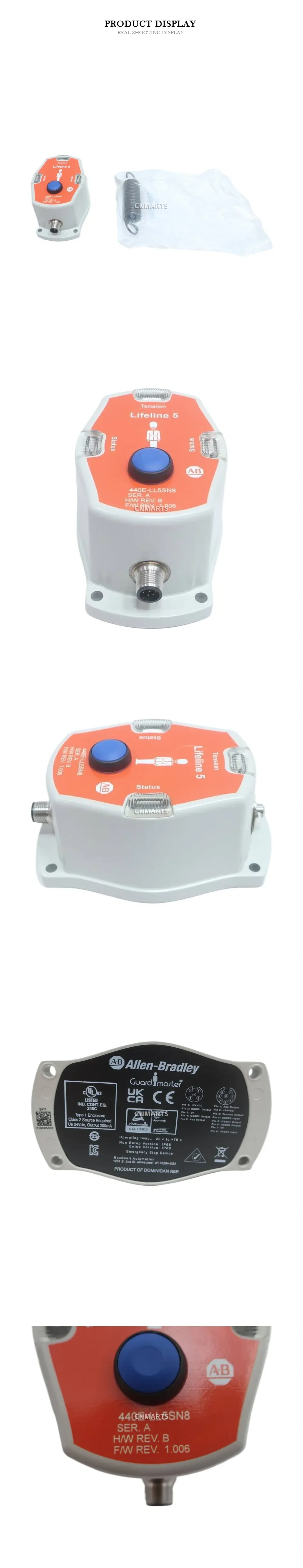 Allen-Bradley 440E-LL5SN8 Lifeline 5 Emergency Stop Device Description