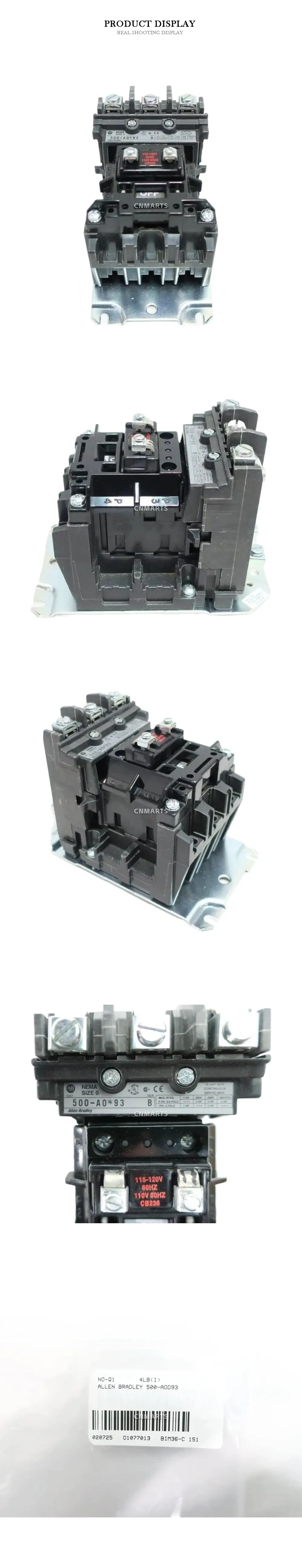 Allen-Bradley 500-A0*93 Magnetic Contactor Description