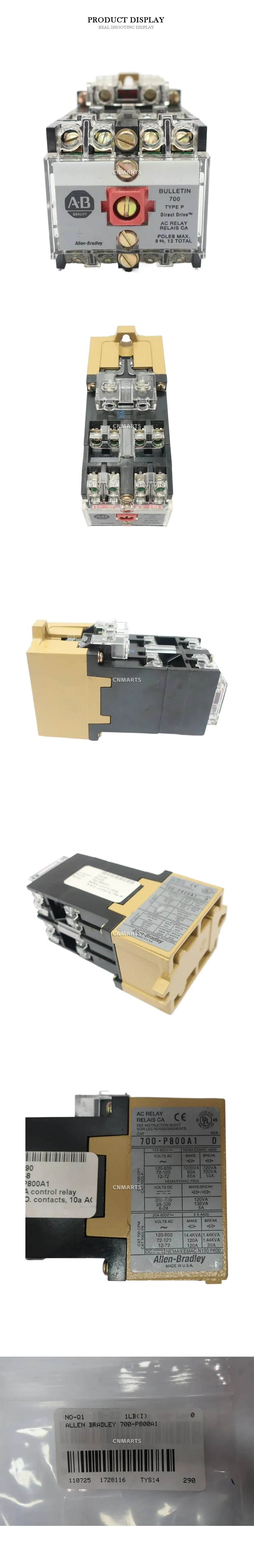Allen-Bradley 700-P800A1 AC Control Relay Description