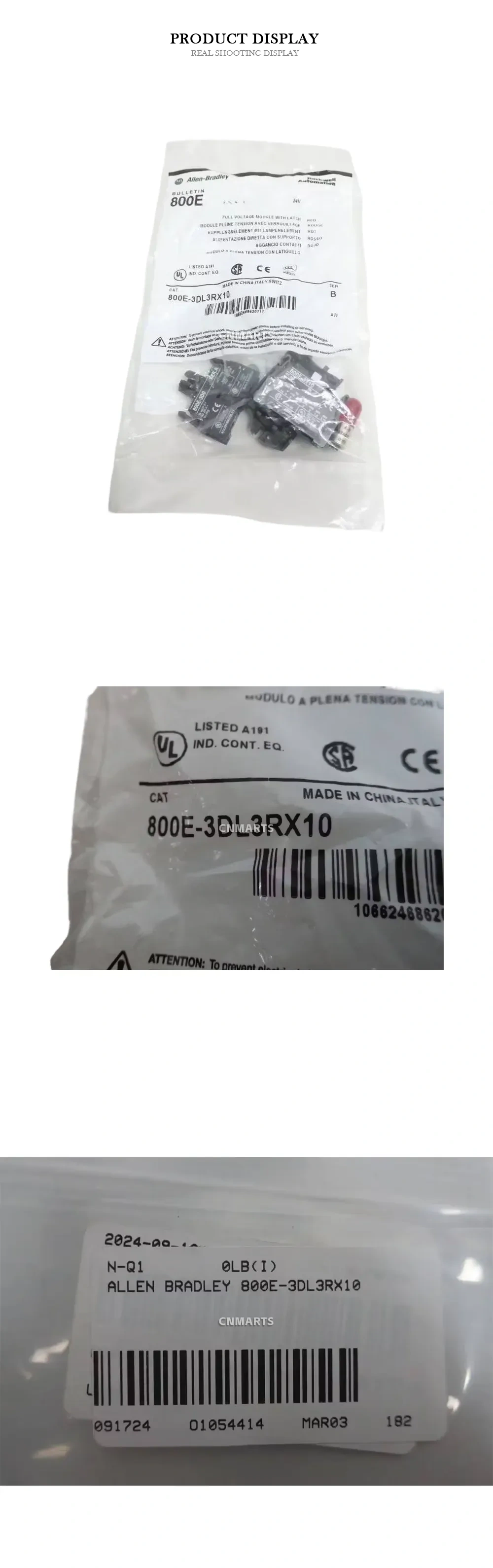 Allen-Bradley 800E-3DL3RX10 Full Voltage Module with Latch Description