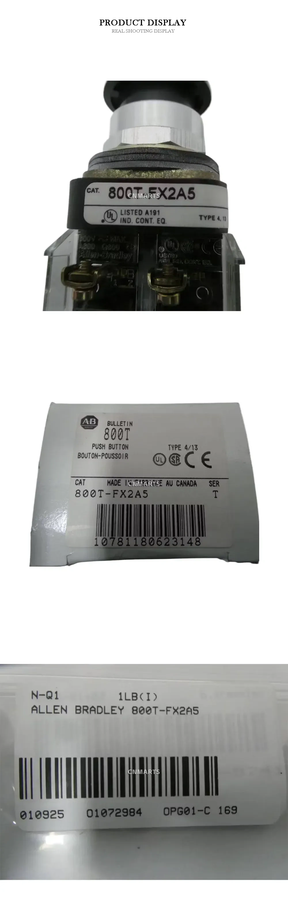 Allen-Bradley 800T-FX2A5 Push Button Description