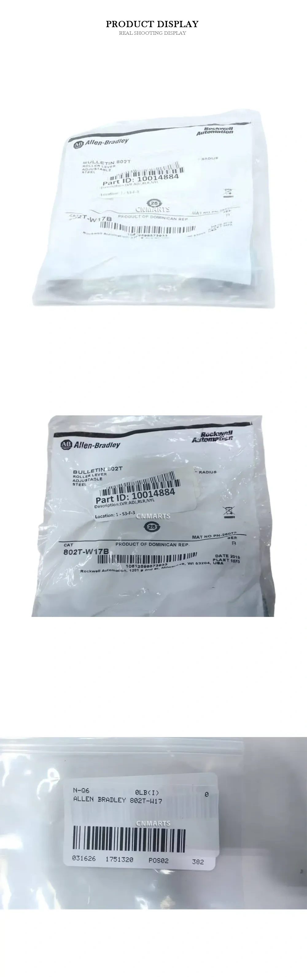 Allen-Bradley 802T-W17B Adjustable Steel Roller Lever Description