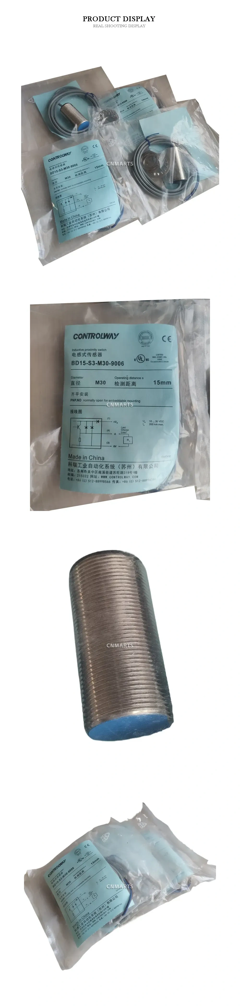 CONTROLWAY BD15-S3-M30-9006 Inductive Proximity Switch Description
