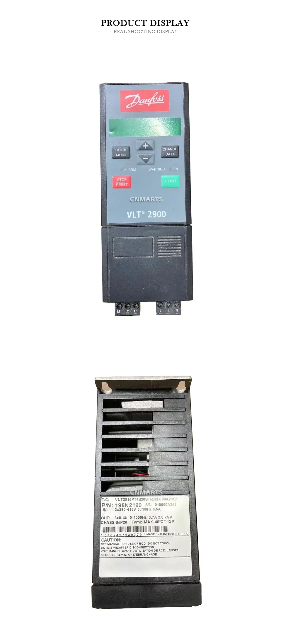 Danfoss VLT2916PT4B20STR0DBF00A21C1 (VLT 2900, P/N: 195N2190) Variable Frequency Drive (AC Drive / Frequency Converter) Description