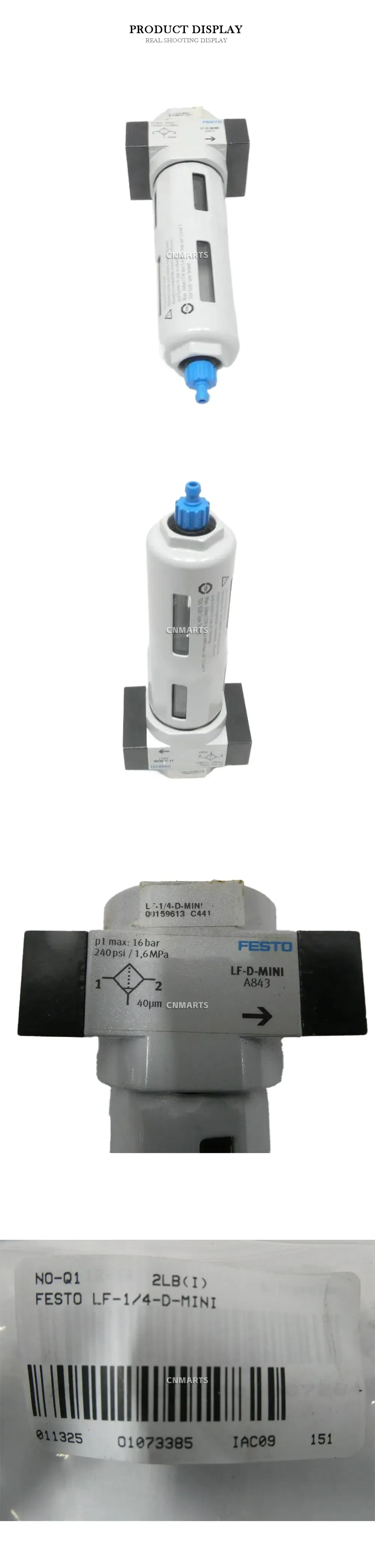Festo LF-1/4-D-MINI Pneumatic Air Filter (Compressed Air Filter Unit) Description