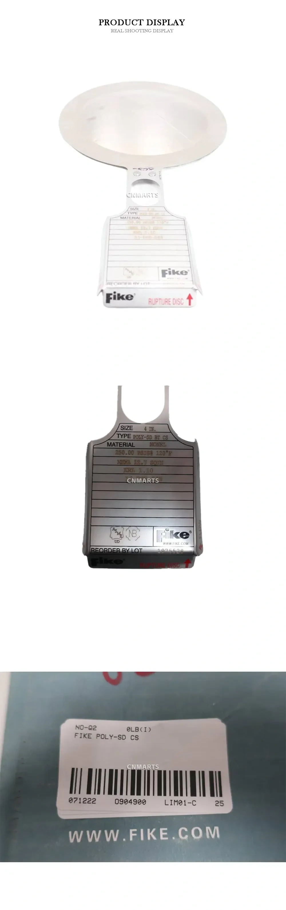 Fike POLY-SD BT CS Rupture Disc Description