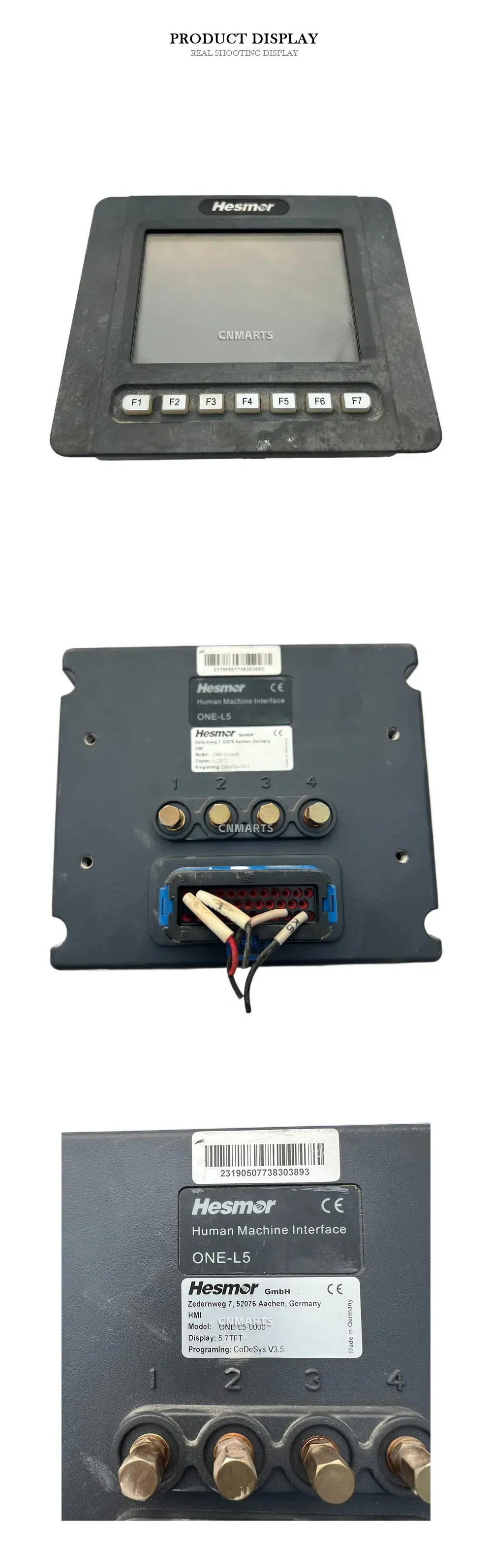 Hesmor ONE-L5-0000 Human Machine Interface (HMI) Display Panel Description
