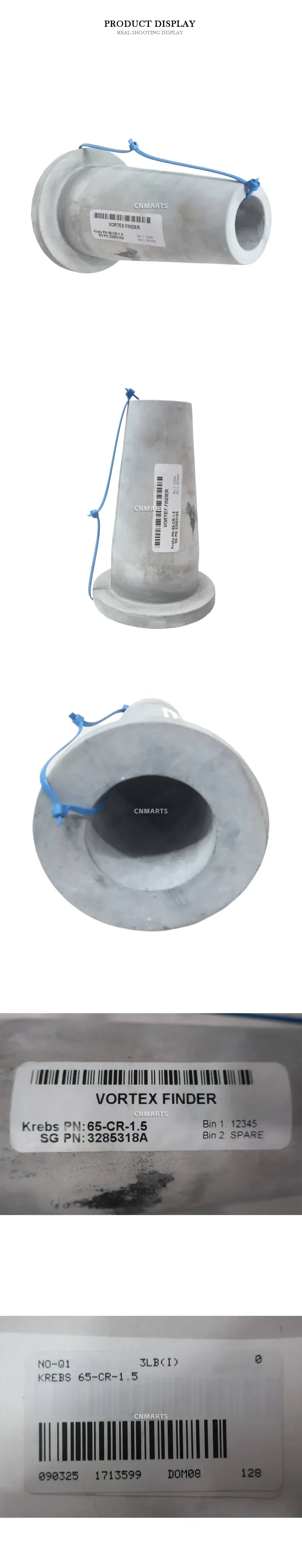 Krebs 65-CR-1.5 Vortex Finder (Hydrocyclone Separator Component) Description