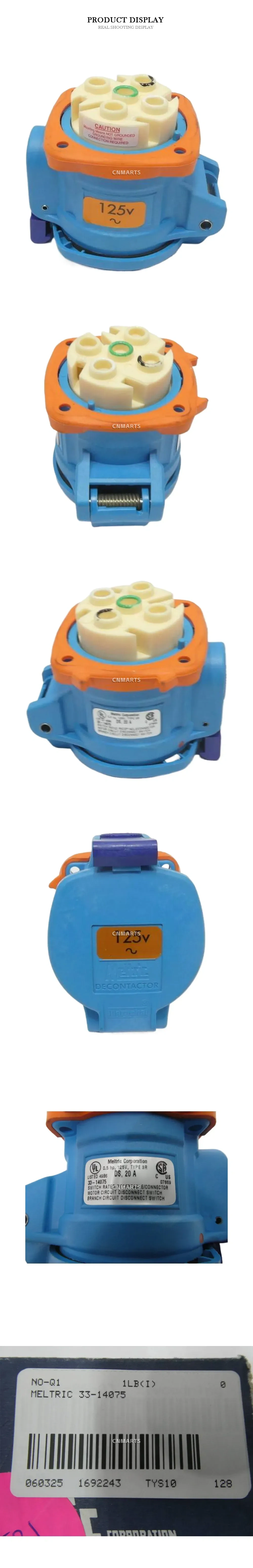 Meltic 33-14075 Switch Rated Receptacle / Decontactor Description