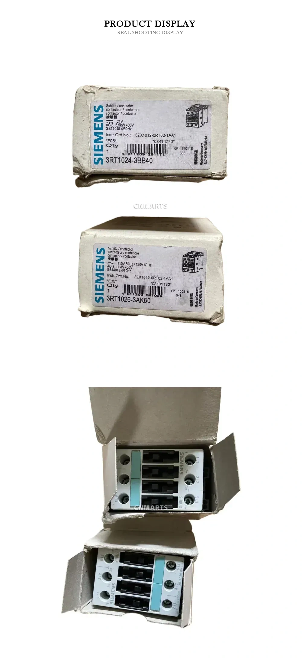 SIEMENS 3RT1024-3BB40 / 3RT1026-3AK60 Contactor Description