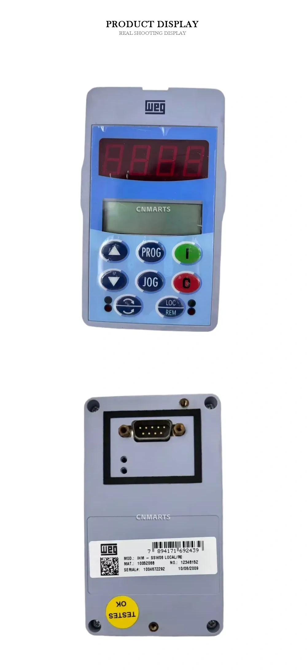 WEG IHM-SSW06 LOCAL/RE Human Machine Interface (HMI) Operator Panel for Soft Starter Description