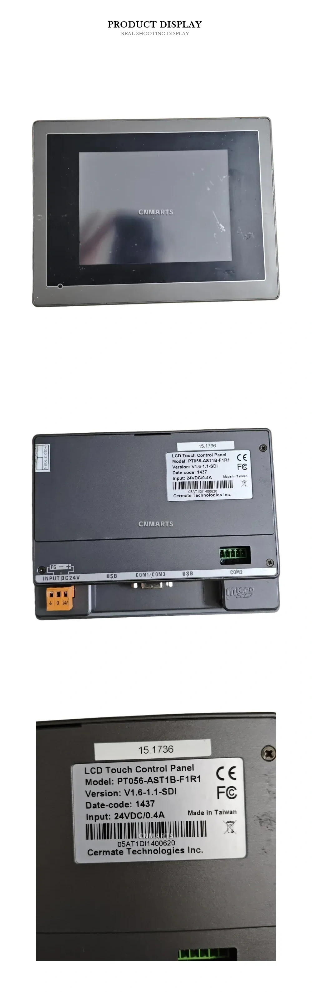 Cermate PT056-AST1B-F1R1 LCD Touch Control Panel Description