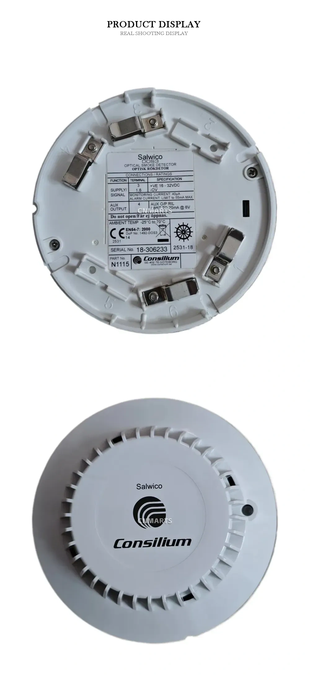 Consilium DOS3 (Part No. N1115) Optical Smoke Detector Description