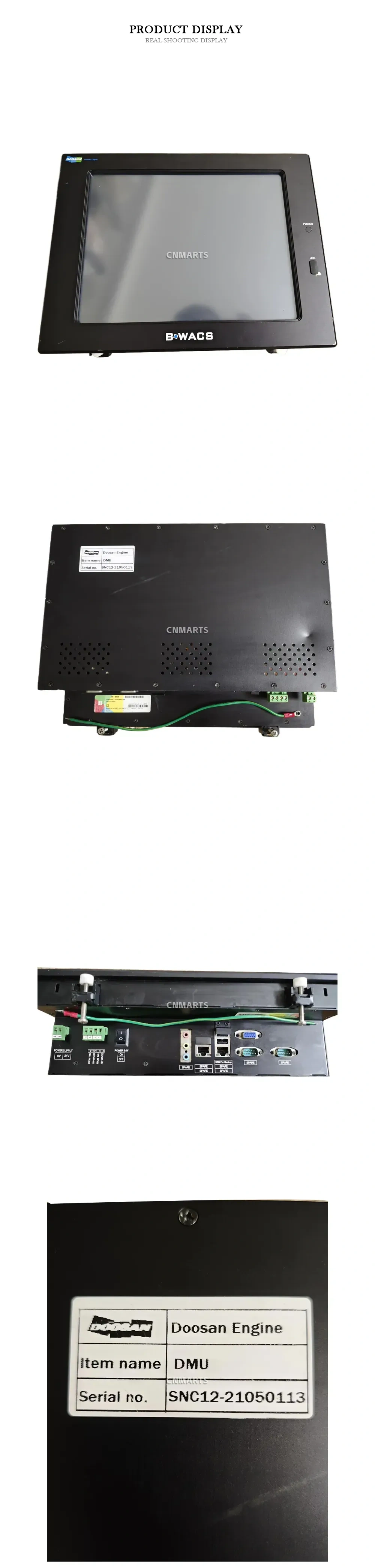 Doosan DMU Ballast Water Treatment System Control Display Unit (Touch Screen Monitor) Description