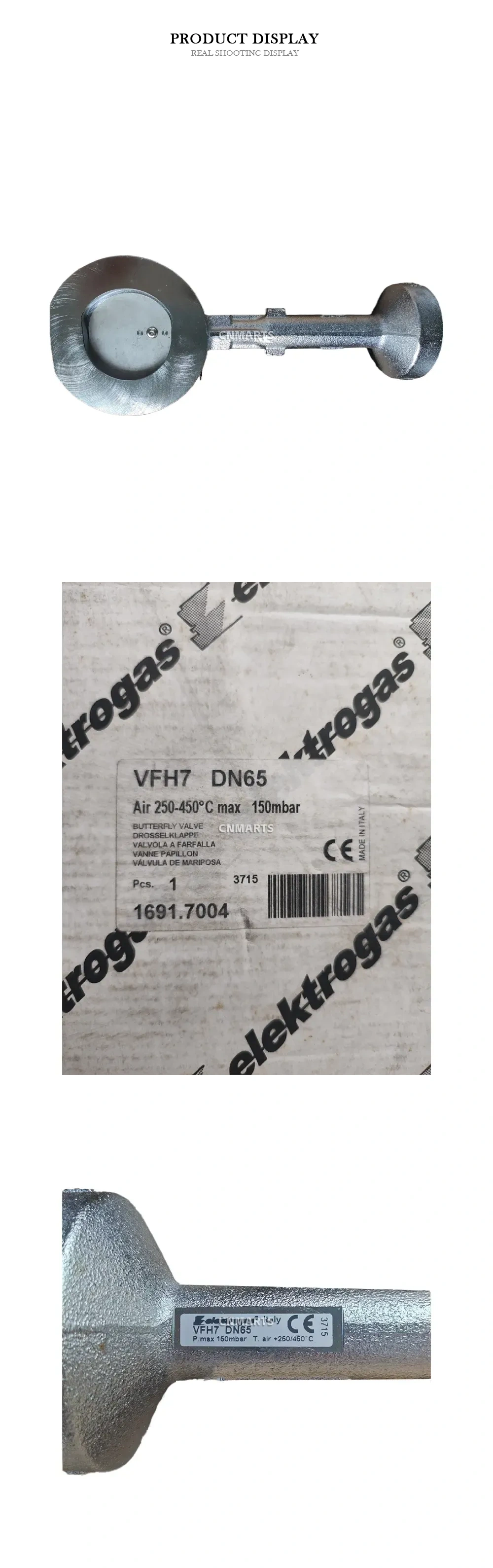 Elektrogas VFH7 DN65 Wafer Type High Temperature Butterfly Valve Description