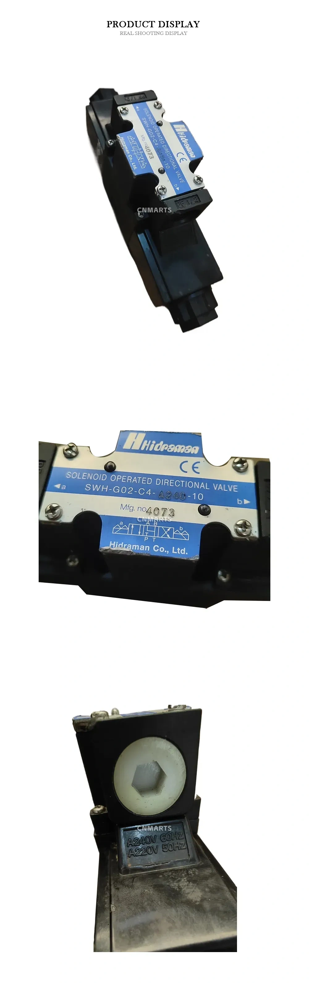 Hidraman SWH-G02-C4-A240-10 Solenoid Operated Directional Valve Description
