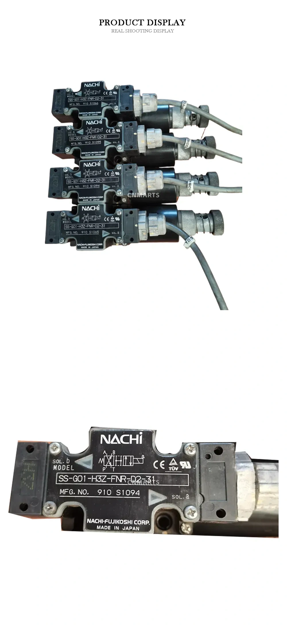 NACHI SS-G01-H3Z-FNR-D2-31 Hydraulic Solenoid Operated Directional Control Valve Description