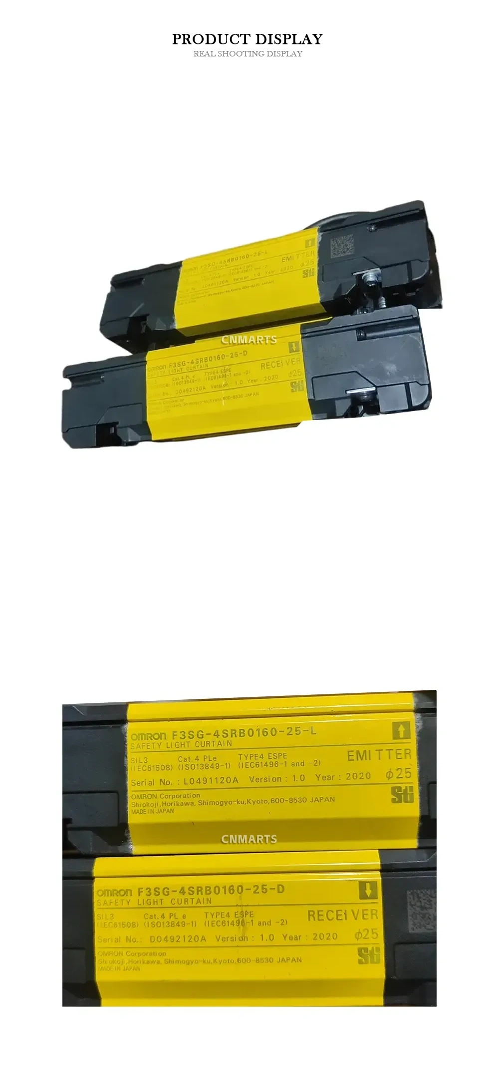 OMRON F3SG-4SRB0160-25-L / F3SG-4SRB0160-25-D Safety Light Curtain Description