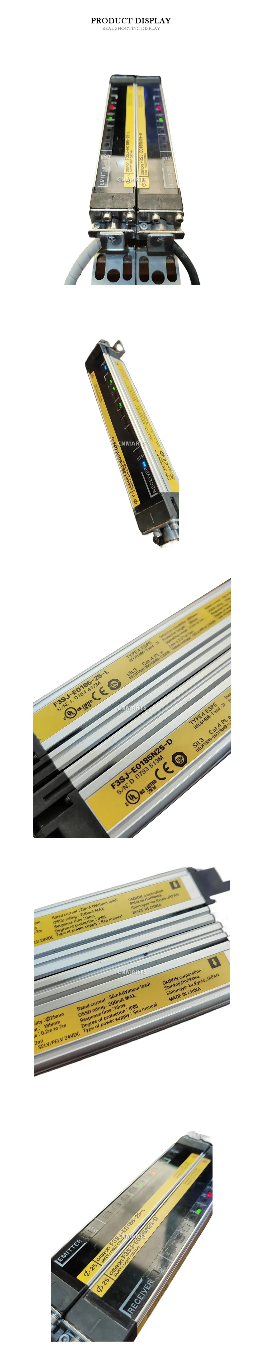 OMRON F3SJ-E0185N25-D / F3SJ-E0185-25-L Safety Light Curtain Description