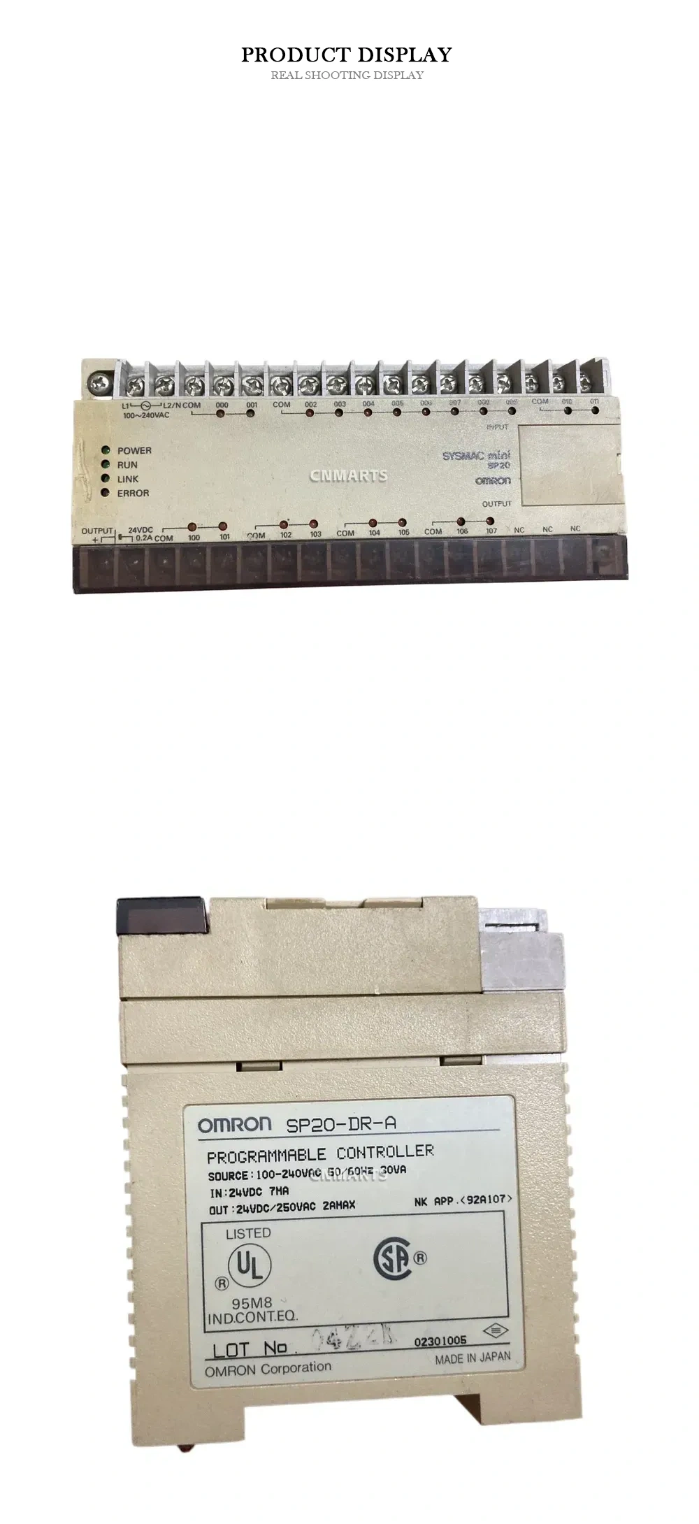 OMRON SP20-DR-A Programmable Controller (PLC) Description