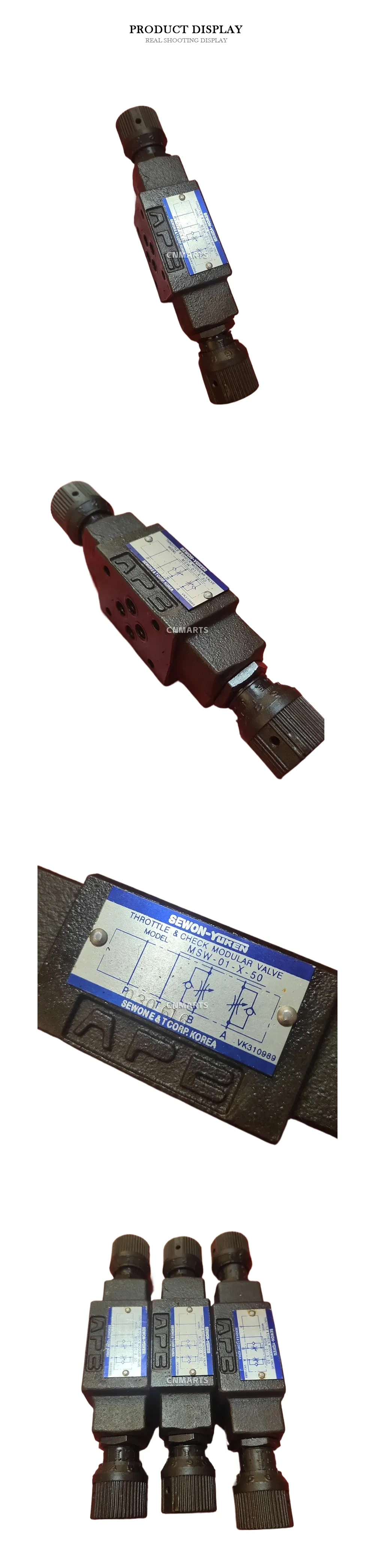 SEWON-YUKEN MSW-01-X-50 Throttle & Check Modular Valve Description