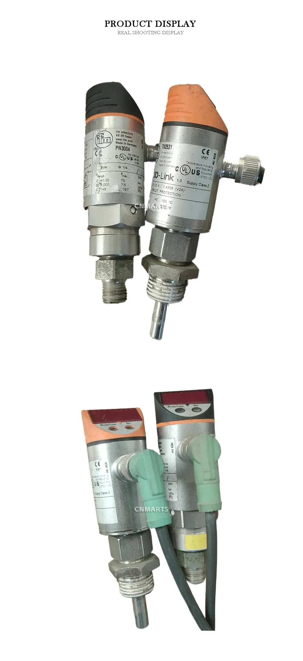ifm PN3004 / TN2531 Pressure Sensor and Temperature Sensor Description